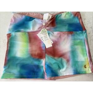 40M Citrus Womens L Standard Swim Short Bikini Swimsuit Bottom Tie Dye Reversibl